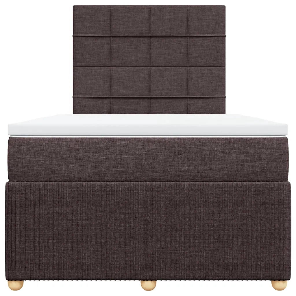 Giroletto a Molle con Materasso Marrone Scuro 120x190cm Tessuto