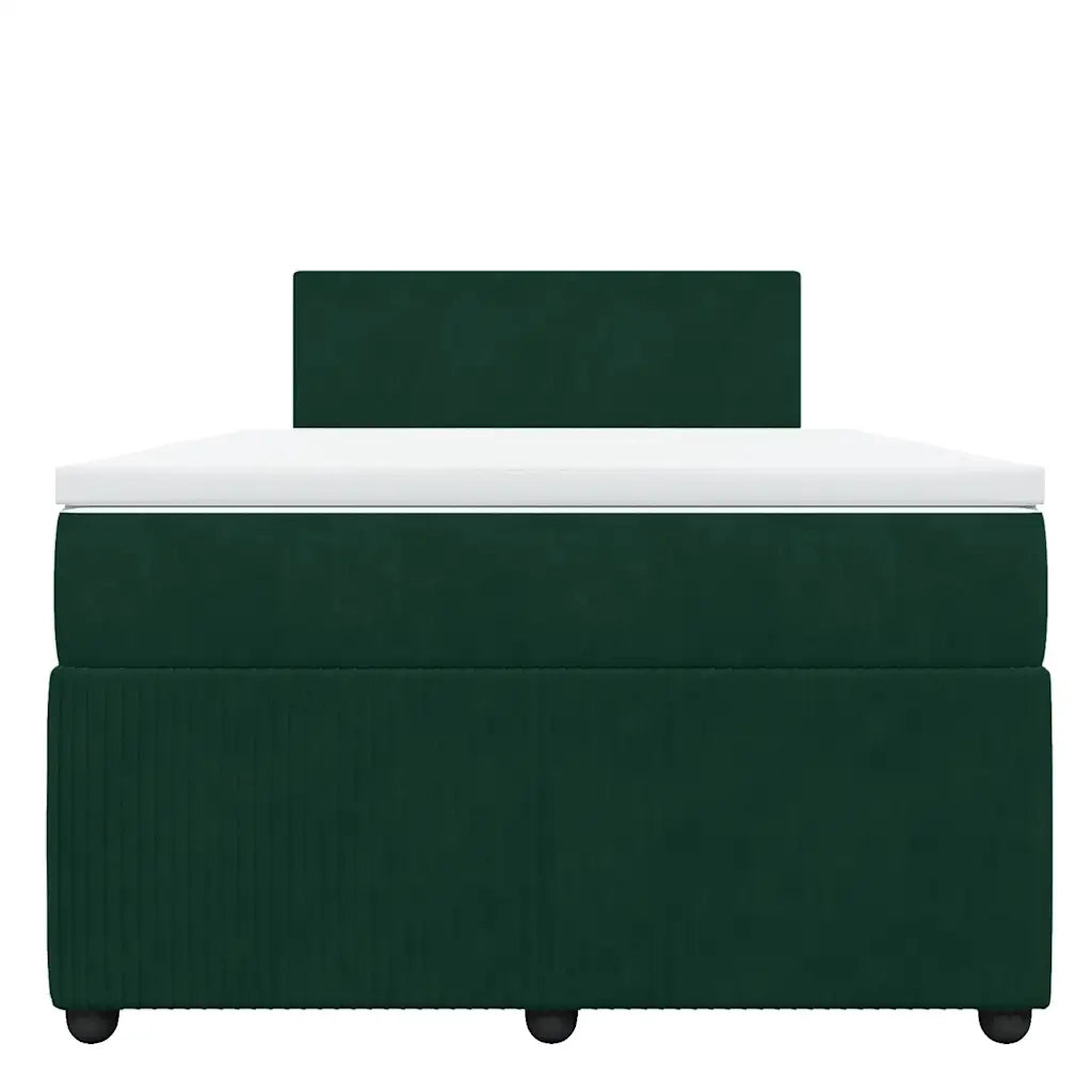 Giroletto a Molle con Materasso Verde Scuro 120x190 cm Velluto 3287683