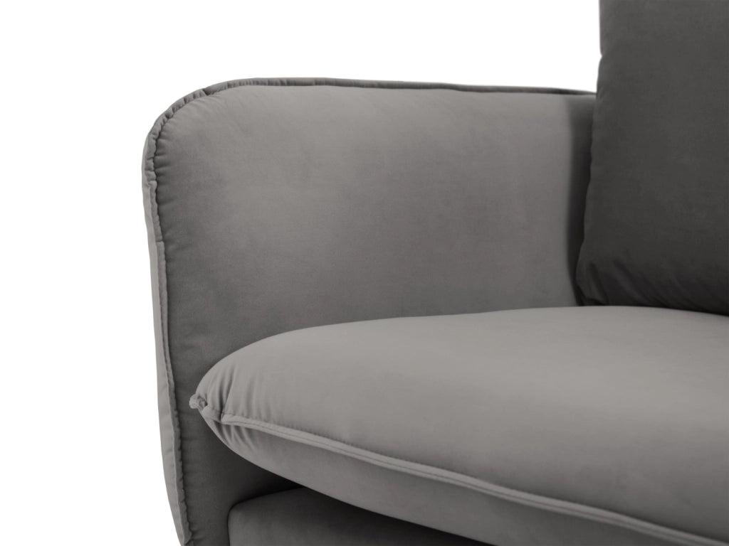 Cosmopolitan Design - Divano "Vienna" 2 posti in velluto grigio chiaro 