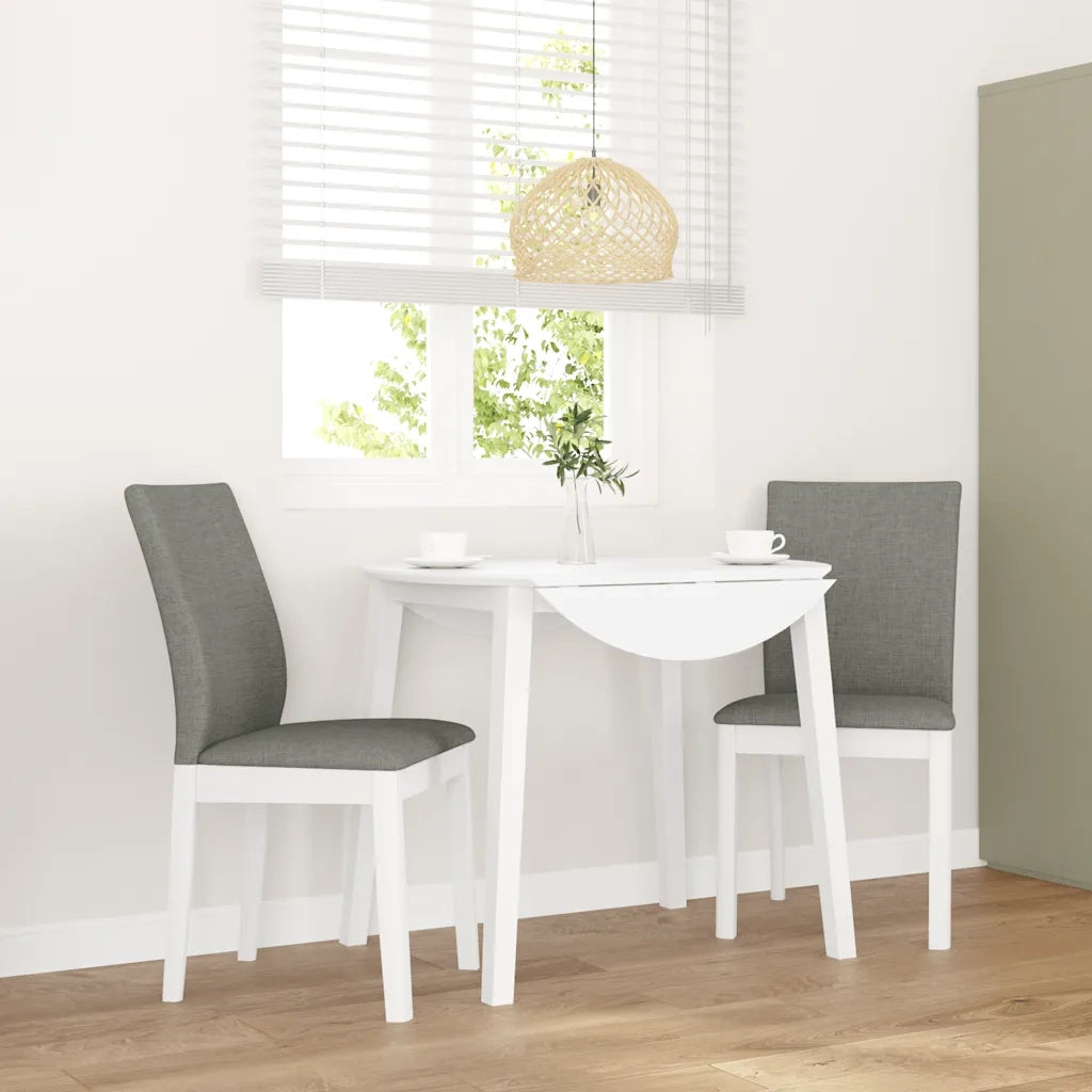 Sedie da Pranzo con Cuscini 2 pz Bianco Legno Massello di Hevea 4102451