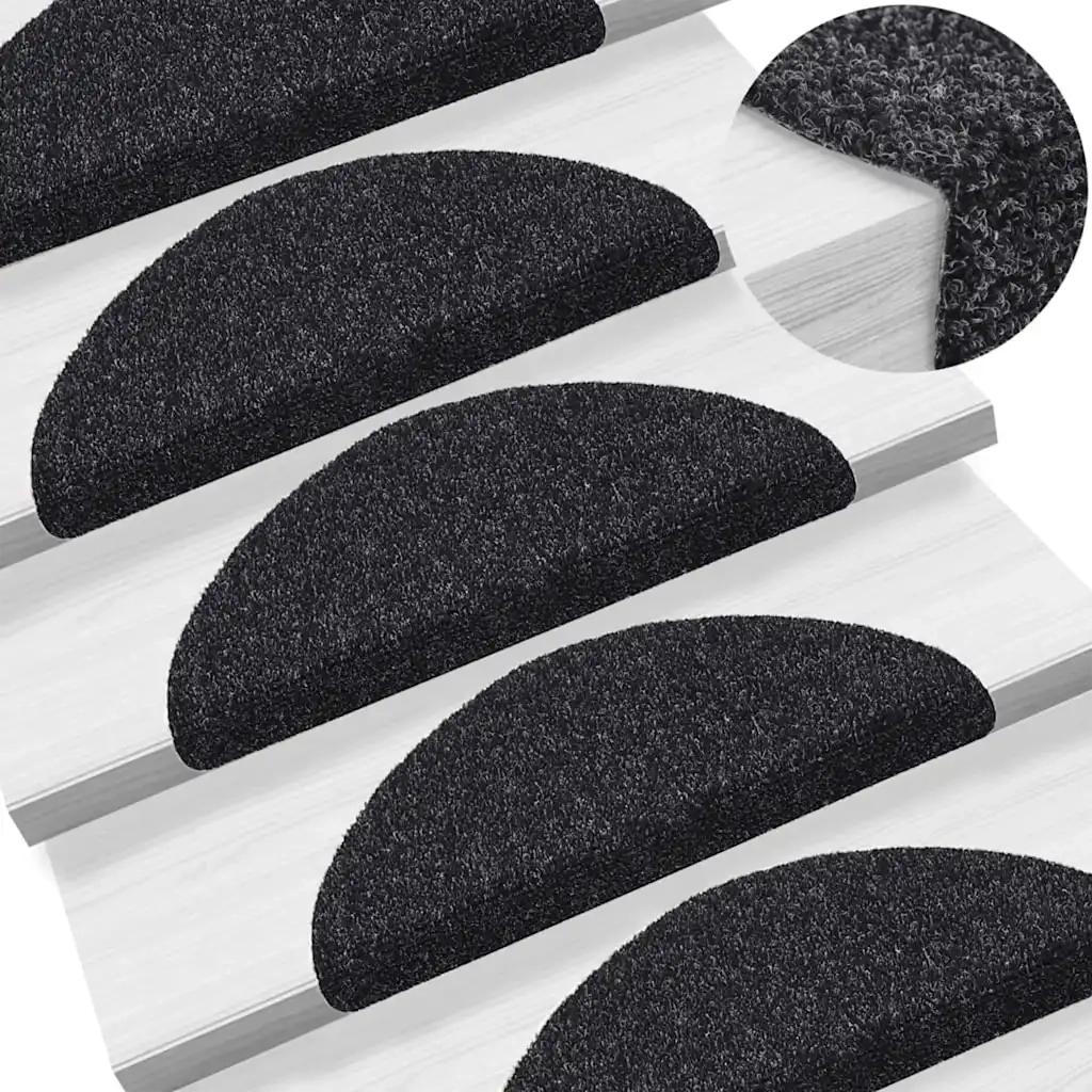 Tappetini Autoadesivi per Scale 20 pz Neri 56x17x3 cm