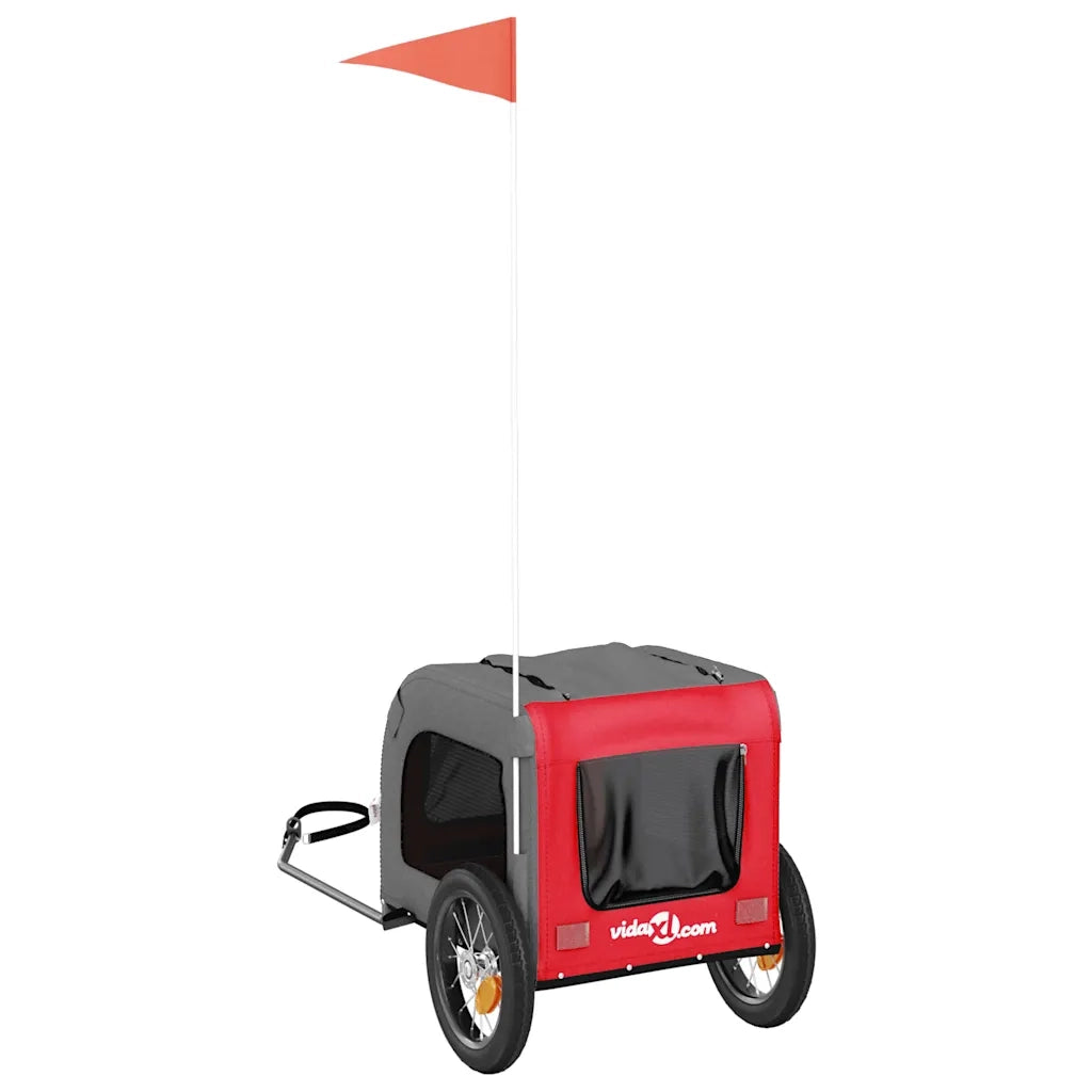 Rimorchio da Bici per Animali Rosso e Grigio Oxford e Ferro CFW4737066