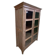 Vetrina in legno con finitura artigianale marrone, 110x45x180h cm