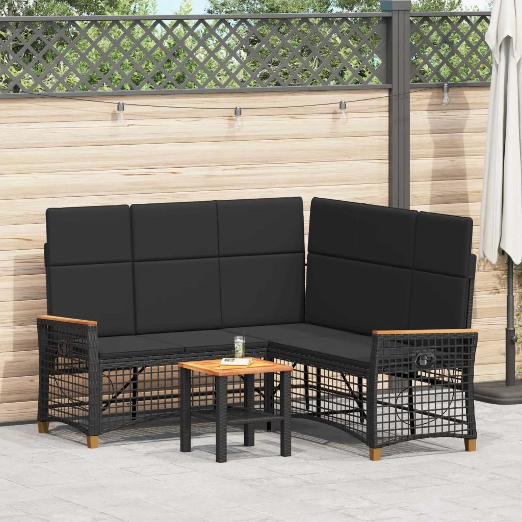 Set di Divani Recliner da Giardino Nero 164 x 164 x 112 cm 42026822