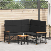 Set di Divani Recliner da Giardino Nero 164 x 164 x 112 cm 42026822