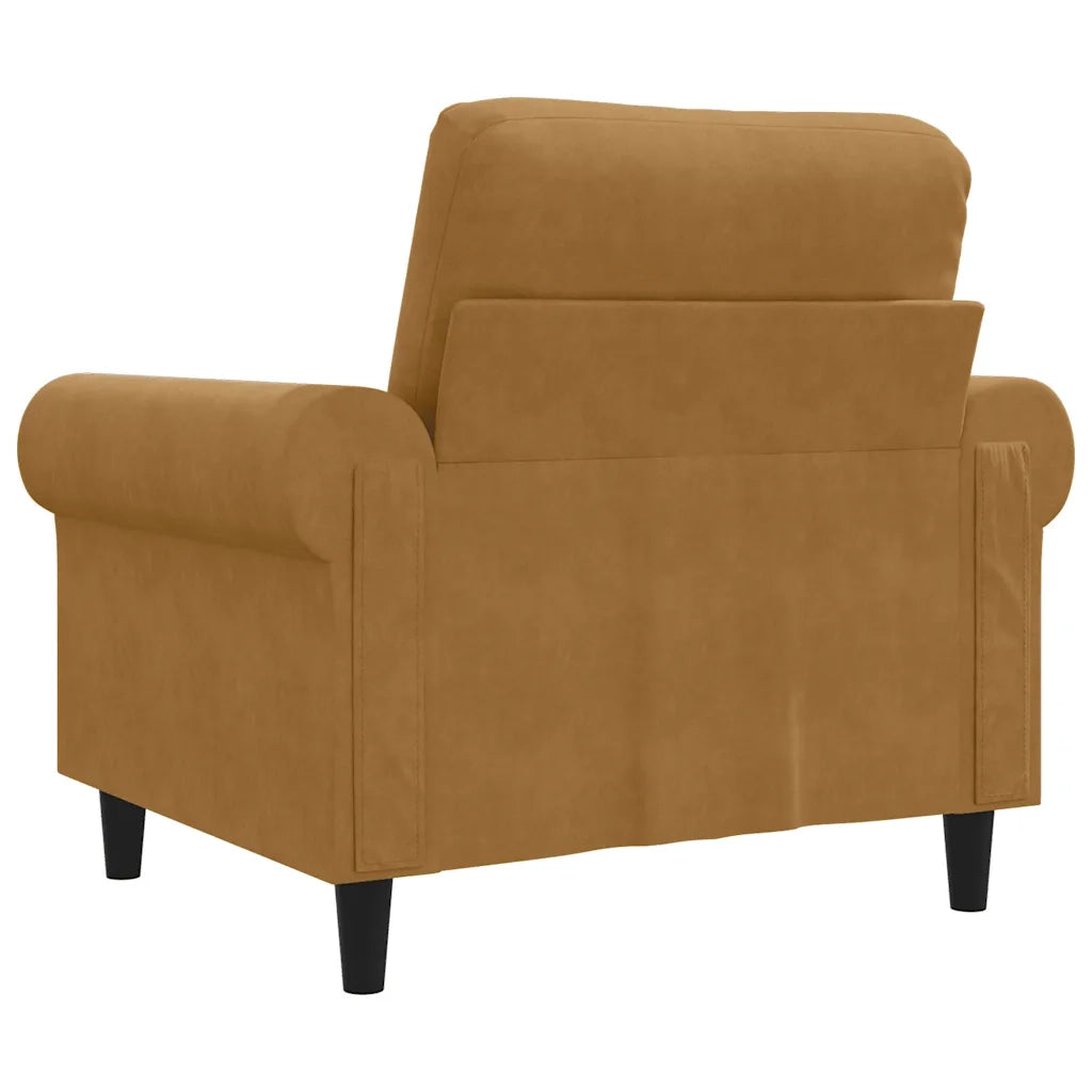 Poltrona-Divano Sedia-Poltroncina Marrone 60 cm Velluto 831682
