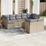 Set Divano da Giardino 10 pz con Cuscini Beige in Polyrattancod mxl 113664