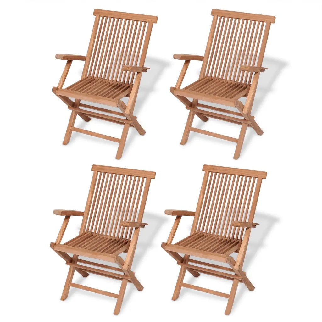 Set da Pranzo per Esterni 5 pz in Legno Massello di Teak