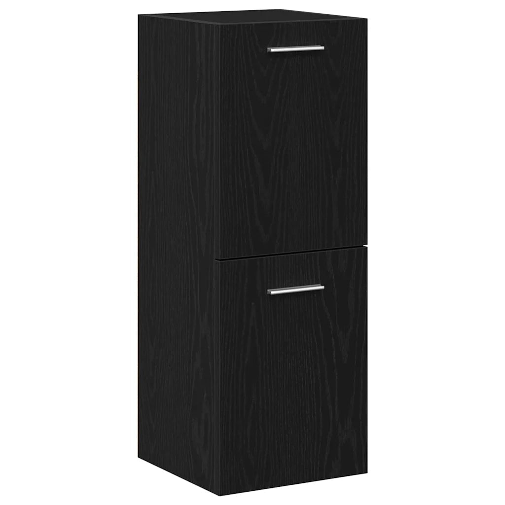 Mobile da Bagno Rovere Nero 30 x 30 x 80 cm Legno multistrato 862531