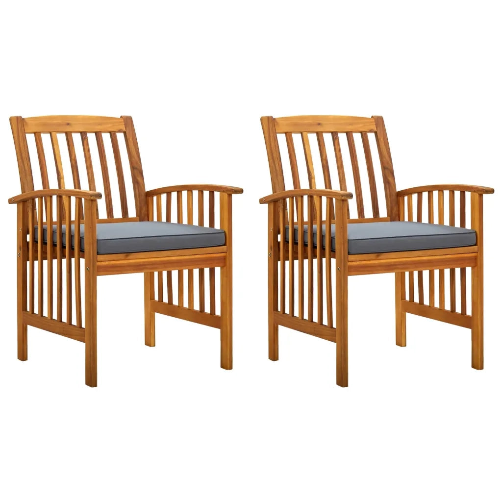 Sedie da Pranzo da Giardino 2 pz con Cuscini Massello di Acacia cod mxl 23137