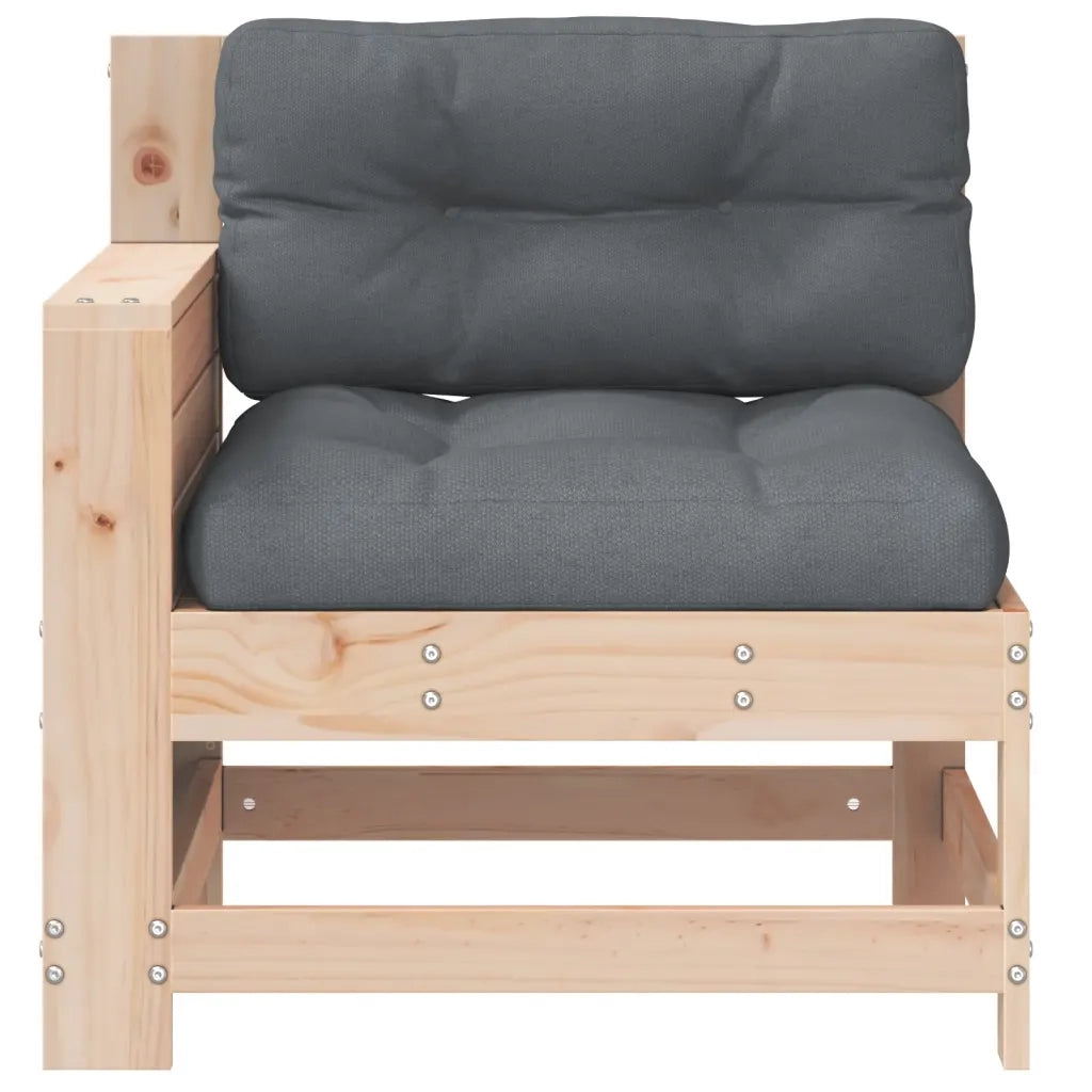 Divano Giardino Senza Braccioli con Cuscino Legno Massello Pino 844914