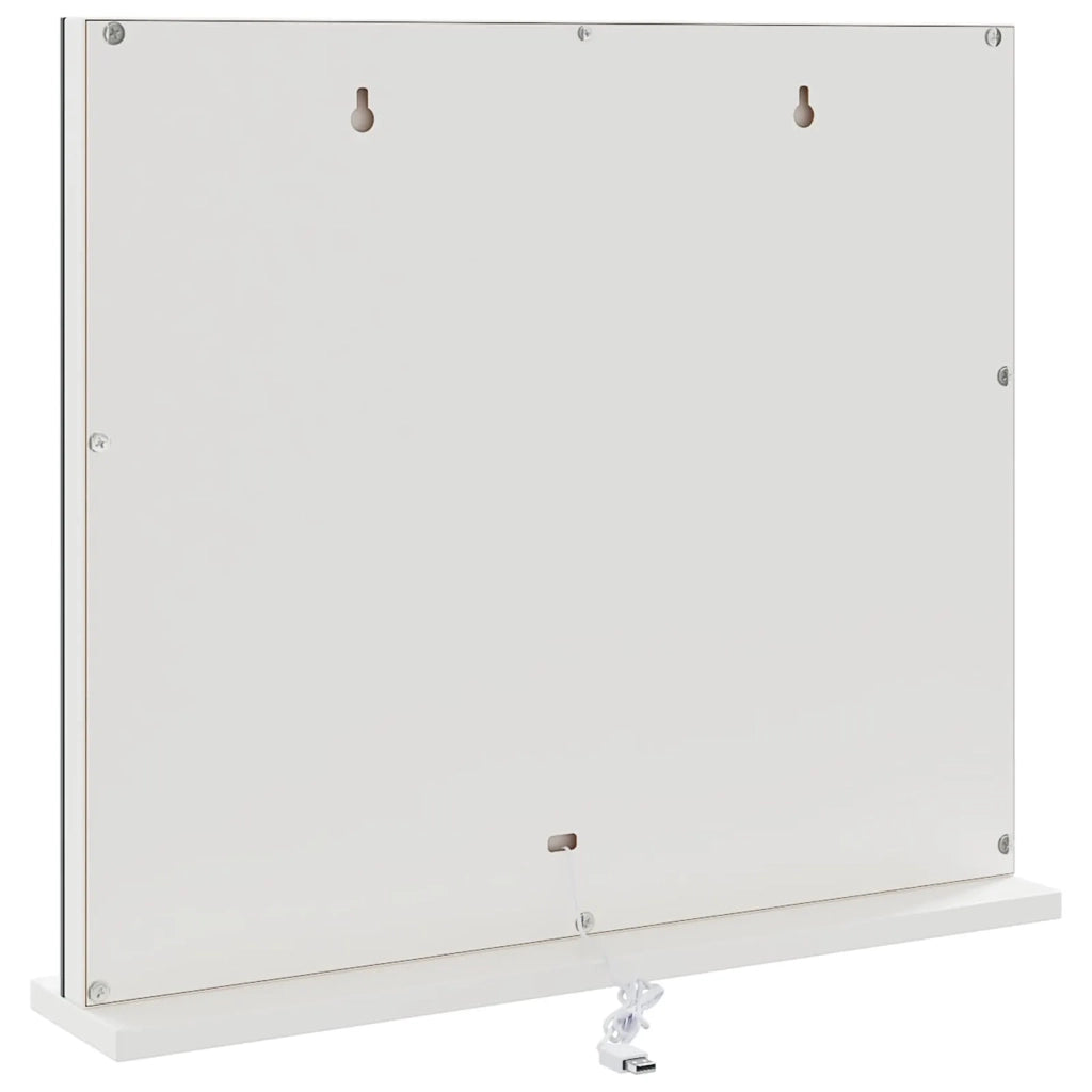 Specchio LED da Vanità Bianco 50 x 10 x 44 cm Vetro e acciaio 42020526