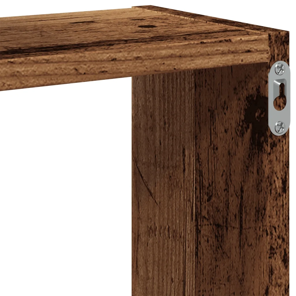 vidaXL Mensole Cubo Parete Legno Antico 68x15x68 cm Legno Multistrato