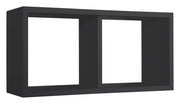 Mensola Rettangolare 2 Scomparti da Parete 70x30x23,7 cm in Fibra di Legno Morgana Maxi Nero
