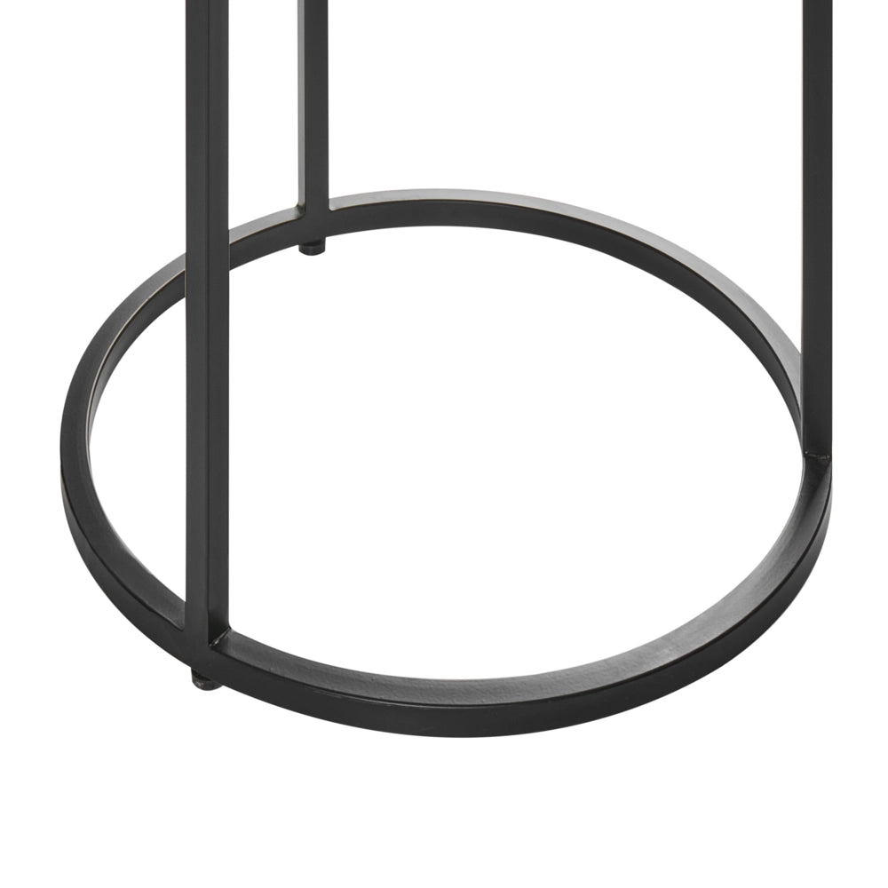 Tavolino Base verde scuro ø 40 cm Struttura in metallo Piano in ceramica Marmo Design moderno Soggiorno