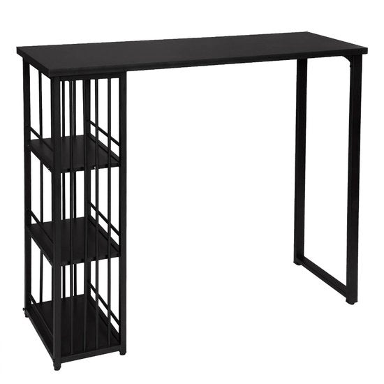 Banchetto per Bar con Scomparti di Deposito - per Interno e Esterno - Cucina, Bistrò, Banchetti per Bar - 120x40x105 cm - Nero
