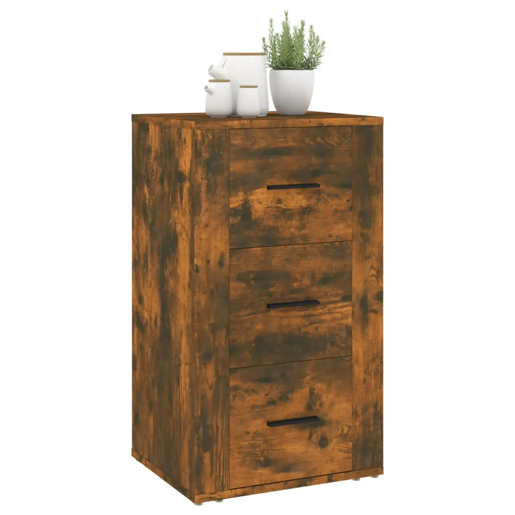 Credenza Rovere Fumo 40x33x70 cm in Legno Multistrato 819425