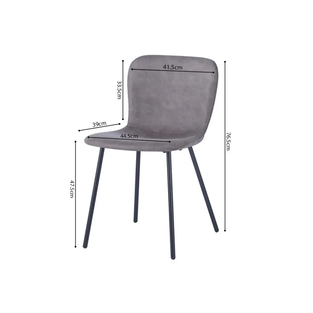 Sedia in pelle PU per sala da pranzo colore taupe. Collezione ALCAN