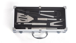 Set 4 Utensili Accessori per Barbecue con Valigetta