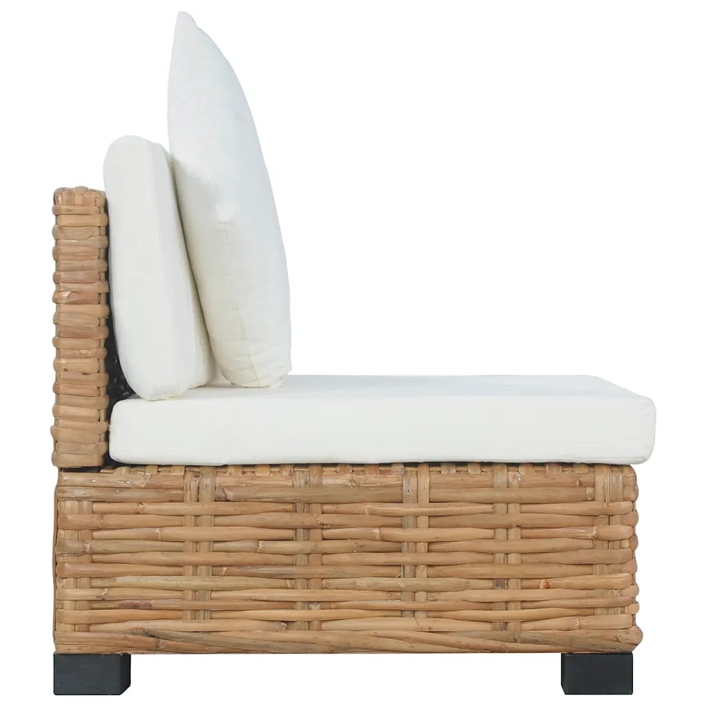 Divano Senza Braccioli con Cuscini Rattan Naturale cod mxl 72594