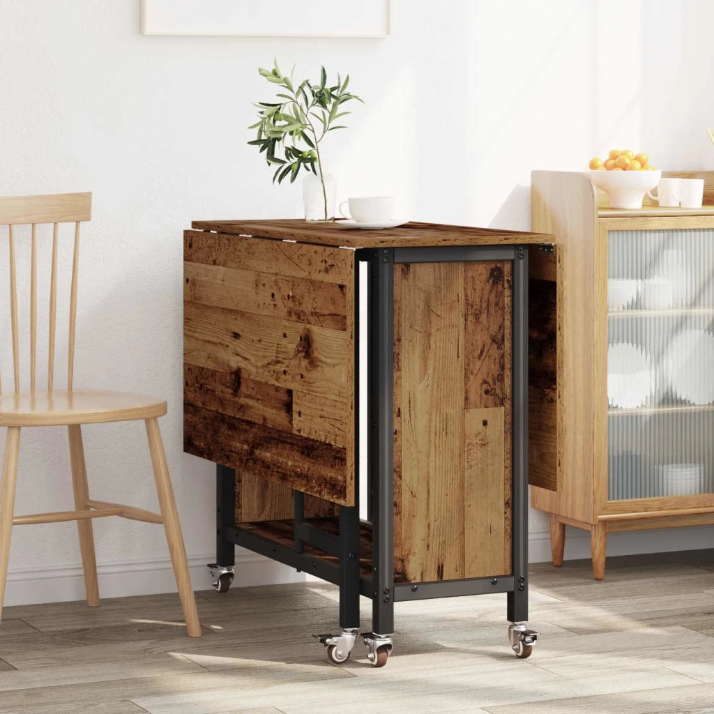 Tavolo da pranzo pieghevole con ruote 130 x 80 x 76,5 cm