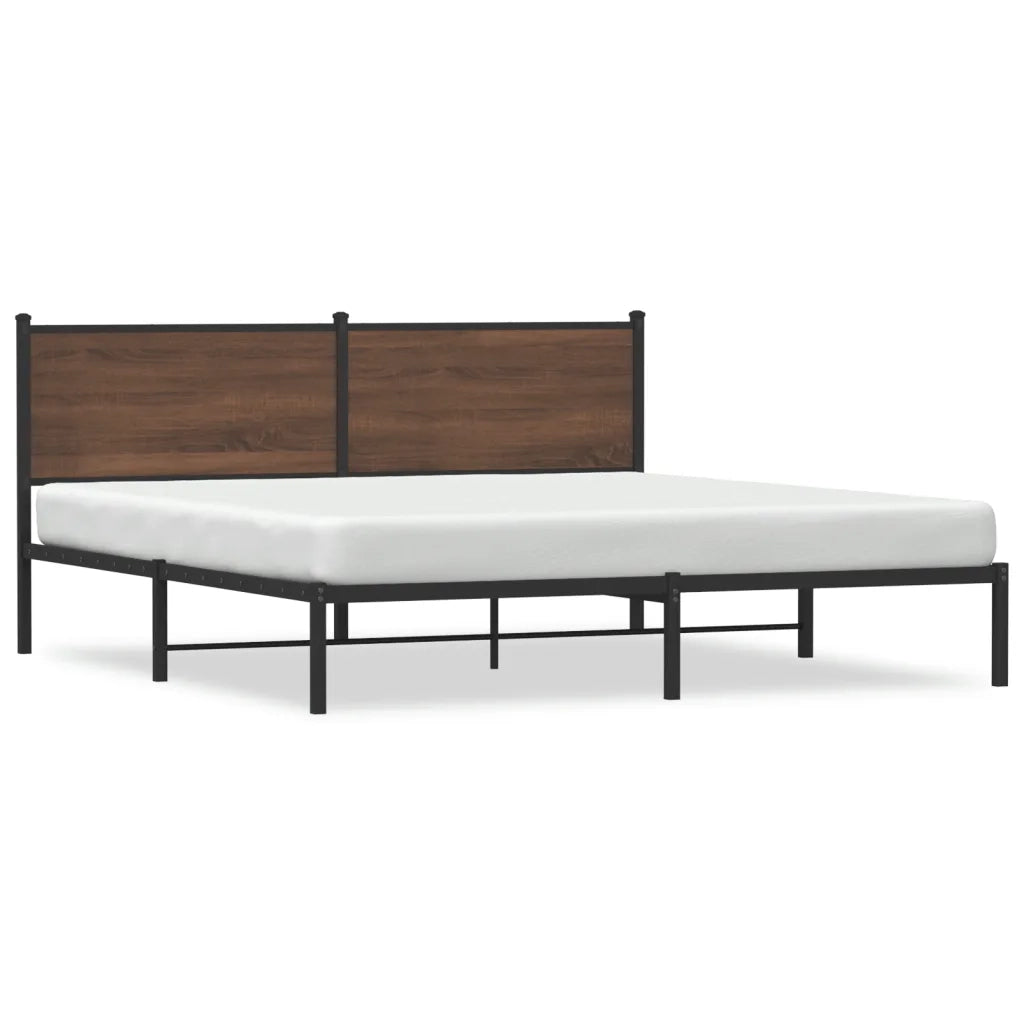 Giroletto senza Materasso in Metallo-Struttura Letto Rovere Marrone 180x200 cm 858635