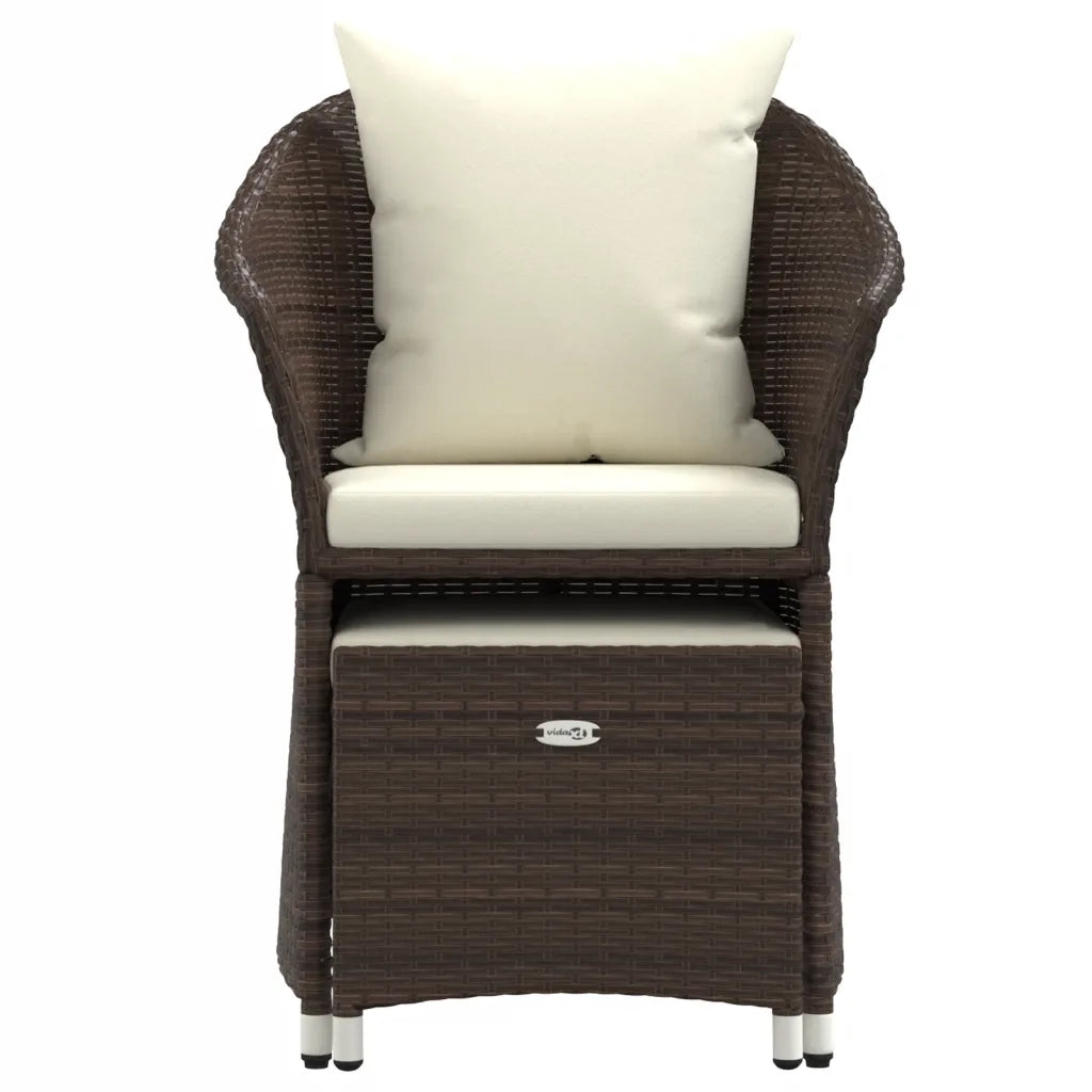 Set Divani da Giardino 2 pz con Cuscini in Polyrattan Marrone 319683