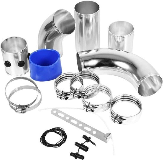 Kit di scarico universale in alluminio per auto con filtro d'aria freddo - Set di accessori e sistema di iniezione per prestazioni migliorate
