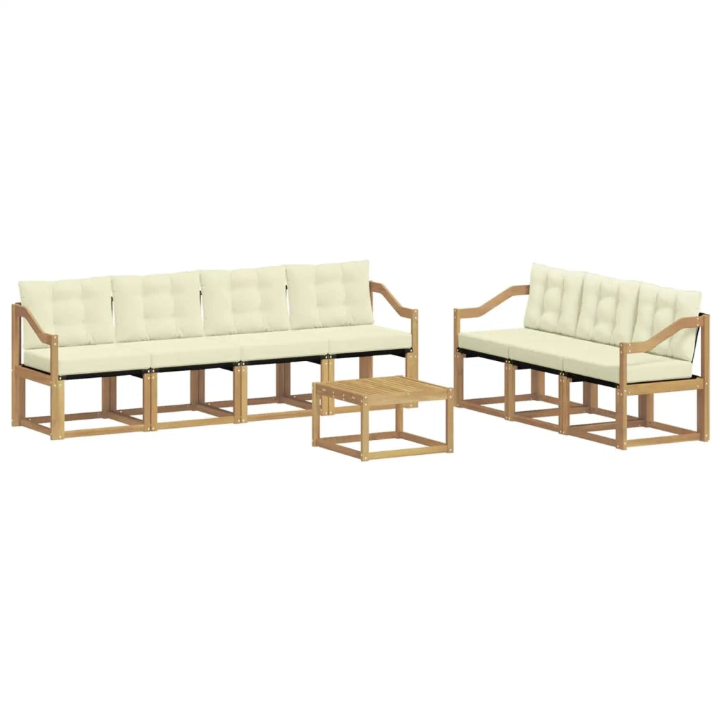 Set di divani da esterno 8 pz Bianco e Crema 3389292