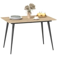 Tavolo da Pranzo Pieghevole, Tavolo Estensibile 120-160 cm, per 6-8 Persone, con Piedi in Acciaio, Naturale