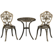 Set Esterno 3 Pezzi con Tavolino e Sedie da Giardino ¨C zephmum ¨C Bronzo, Alluminio