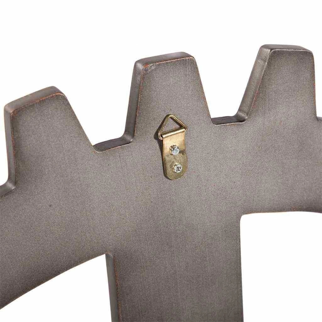 Decorazione da parete ruota in legno grigio 80x80x1,5h cm