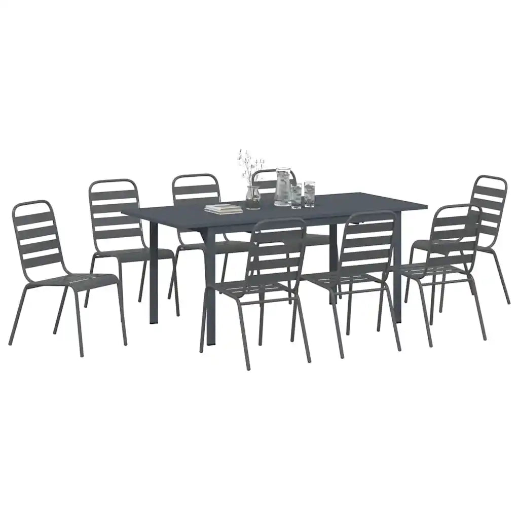 Set da Pranzo per Giardino 9 pcs Antracite 3378817