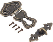 Hasp con Design Retro - 10 pezzi - Zinklegering - Hasp Decorativo - Viti incluse - Duraturo e Non Corrosivo - Chiusura
