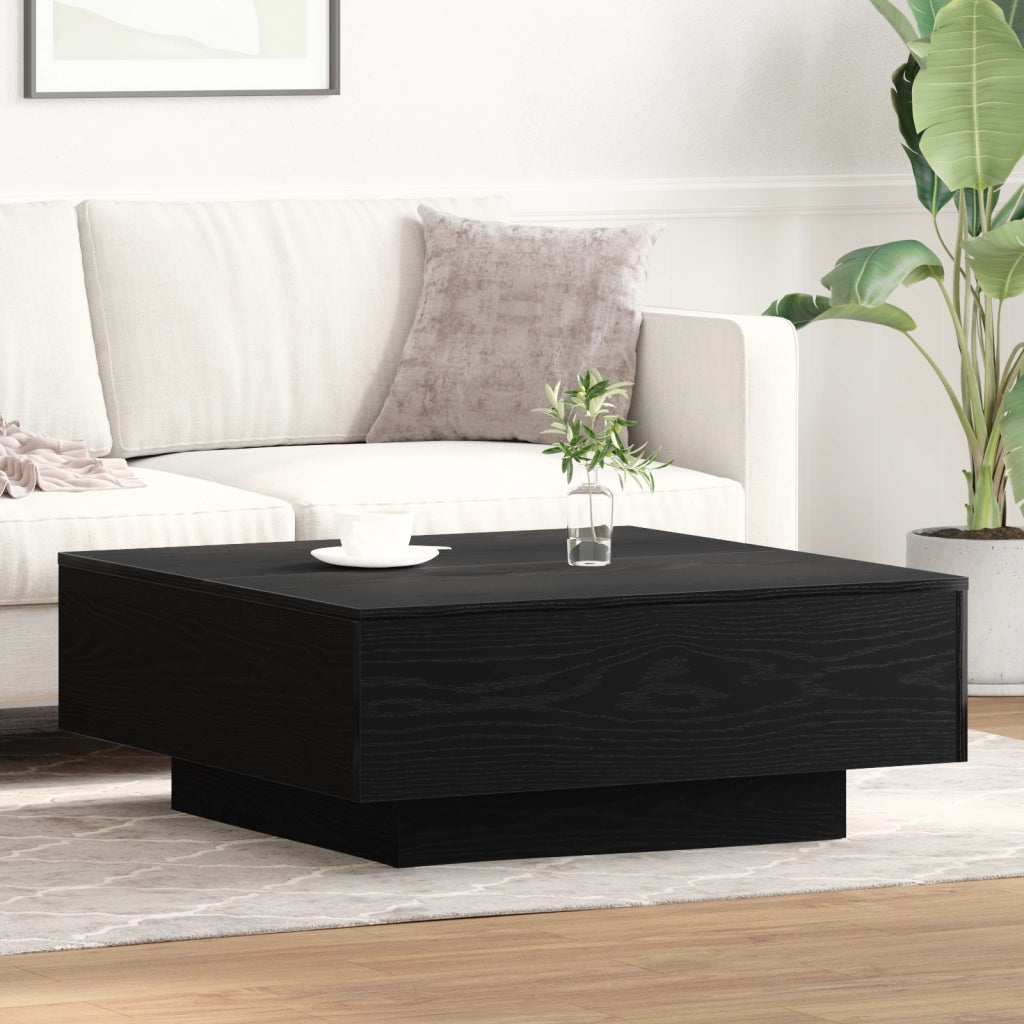 Tavolino da caffÃ¨  Nero Rovere 80x80x31 cm in Legno Ingegnerizzato