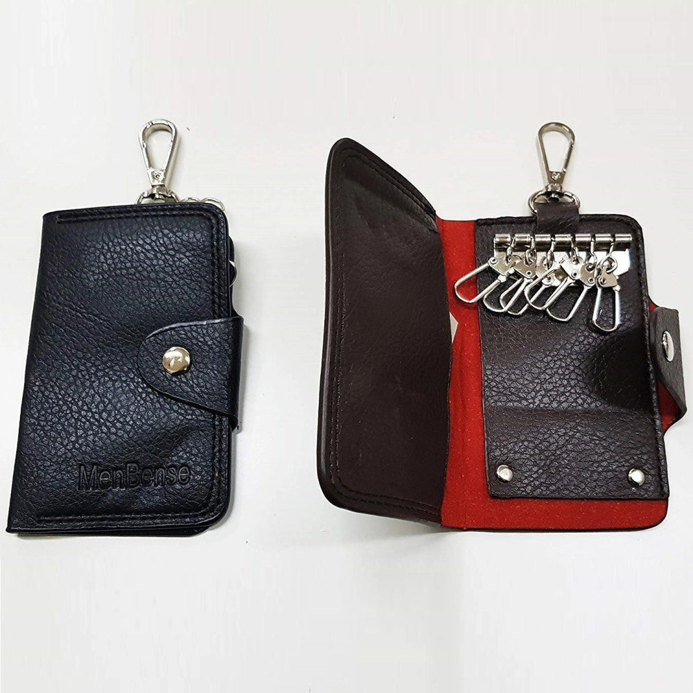 Trade Shop - Portachiavi Uomo Porta Chiavi Chiave Tessere Porta Carte Credito Eco Pelle -