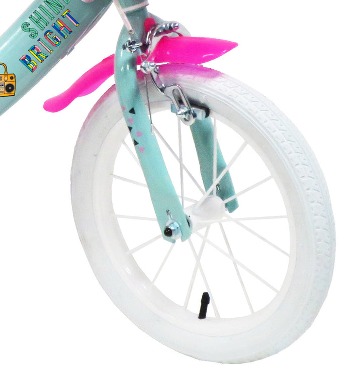 Bicicletta per Bambina 14" 2 Freni  Lol Verde Marine e Rosa