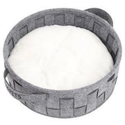 Cestino - M PETS - Feltro riciclato ECO - 40 x 40 x 15 cm - Comodo - Cuscino morbido - Maniglie integrate