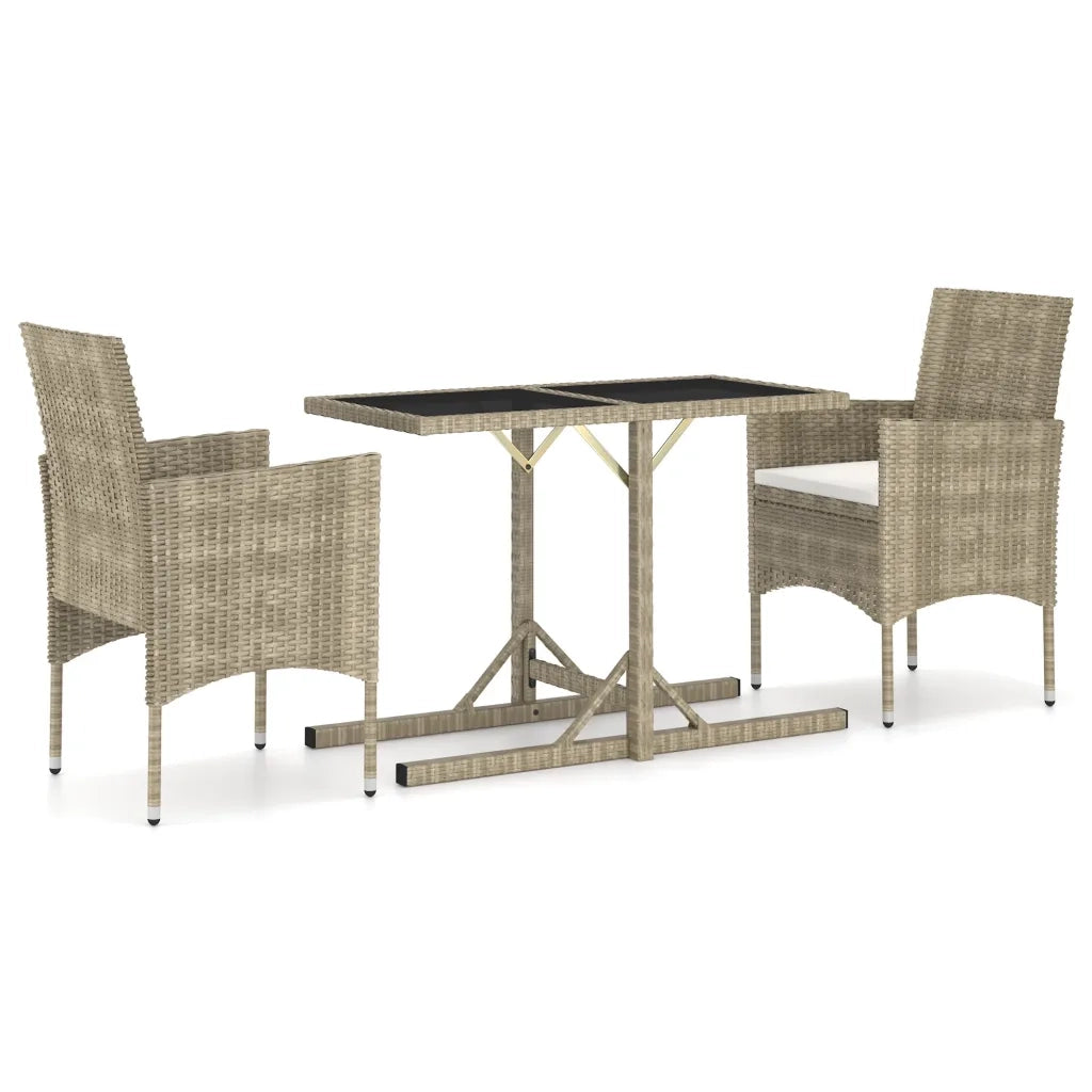 Set Mobili da Pranzo per Giardino 3 pz Beige 3072459