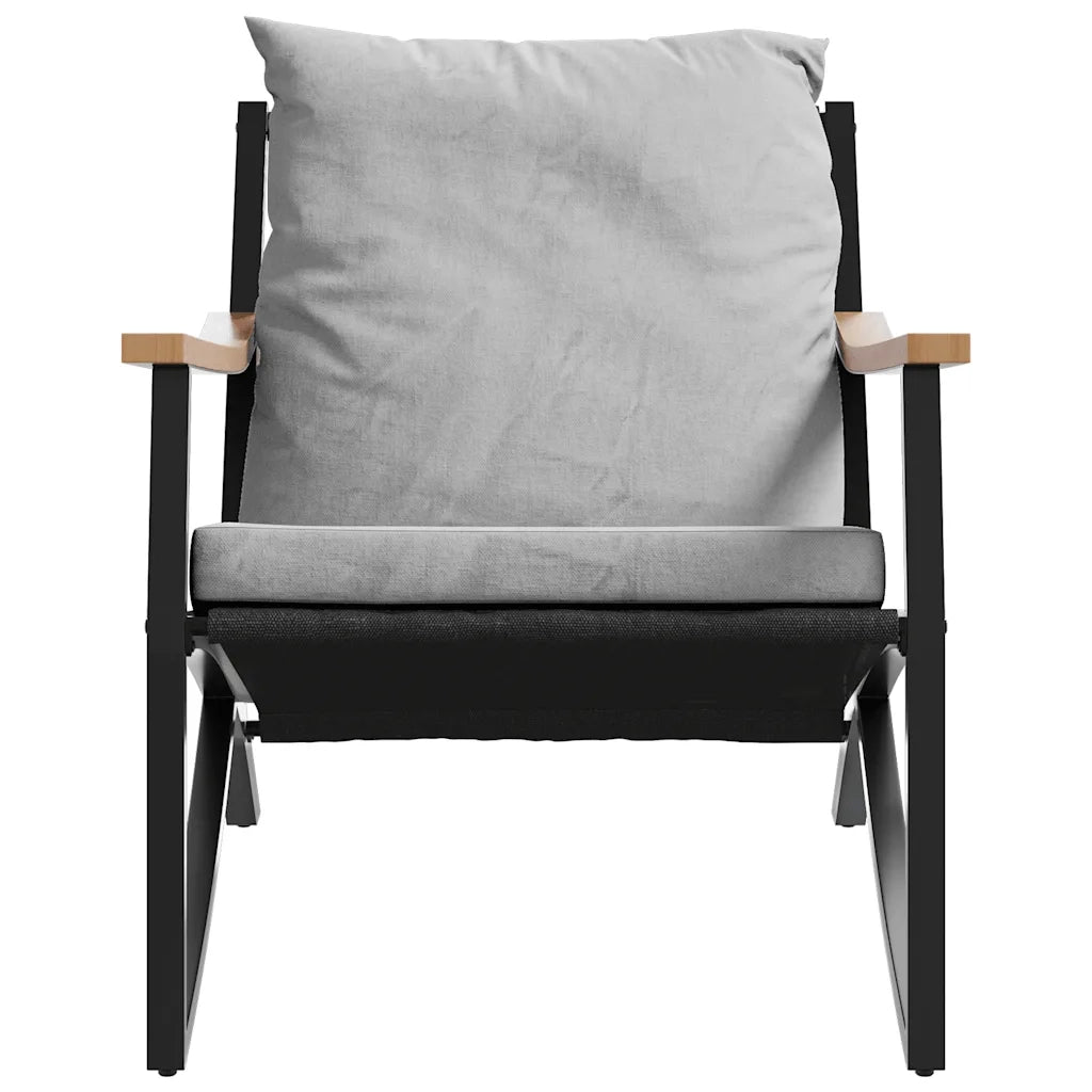 Set Mobili da Balcone 5 pz con Cuscini Nero in Acciaio