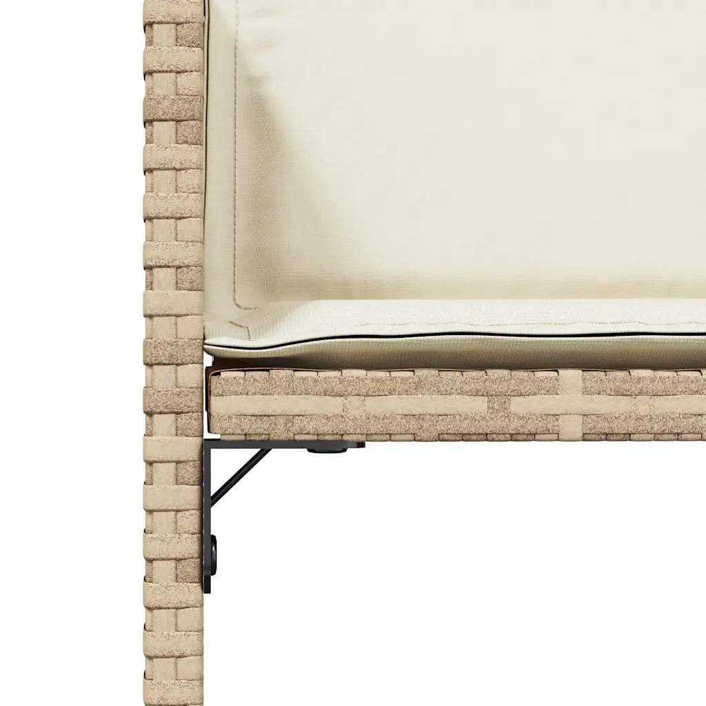 Sedie da Giardino con Cuscini 4 pz Beige in Polyrattan 365004