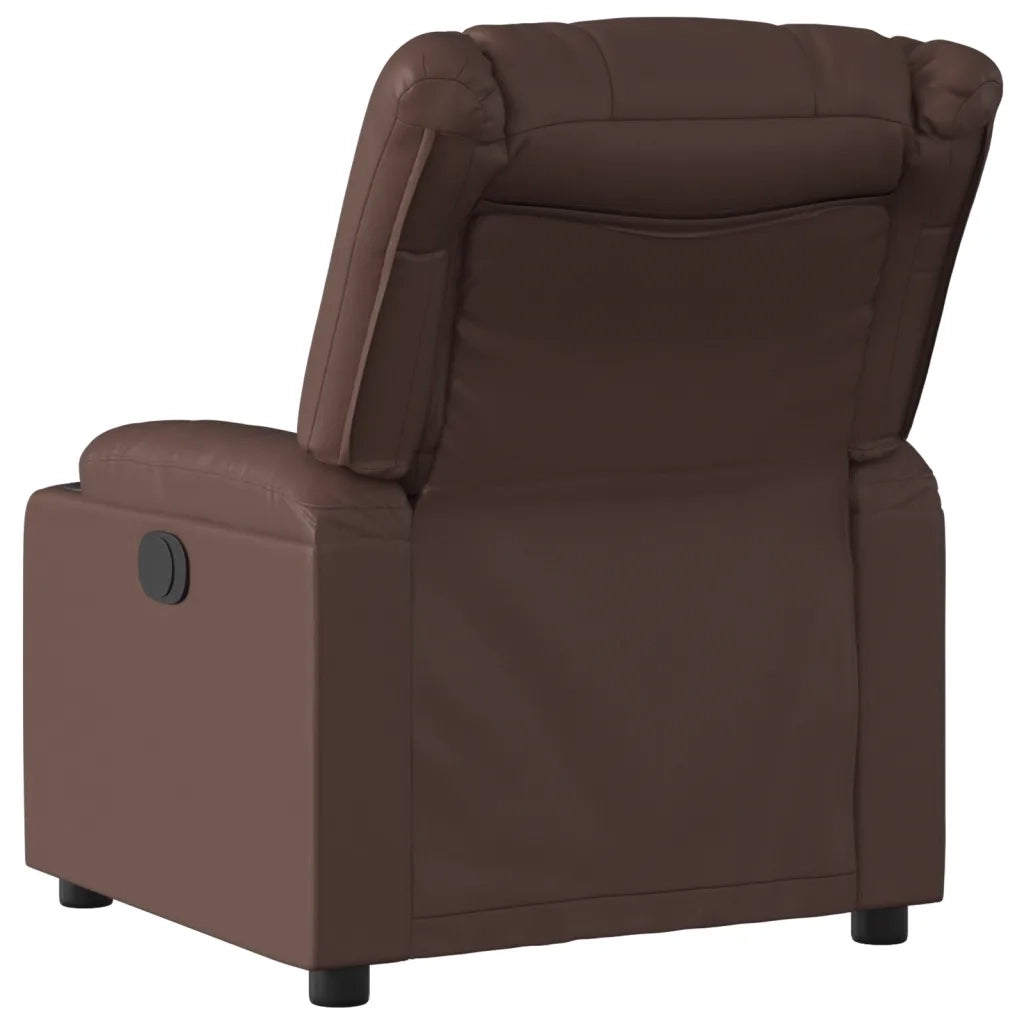 Poltrona Reclinabile Elettrica Marrone in Similpelle 3206545