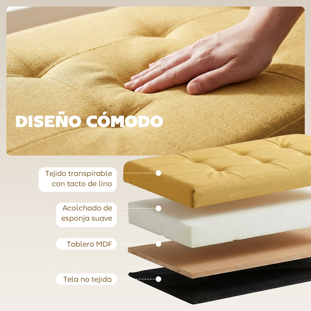 Poltrona Puff con Contenitore ¨C Zephmum ¨C Giallo 76x38x38 cm