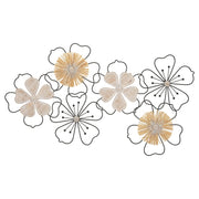 Decorazione in Metallo 3D Fiori 53, Marrone, Metallo, 75x3,5x42 cm