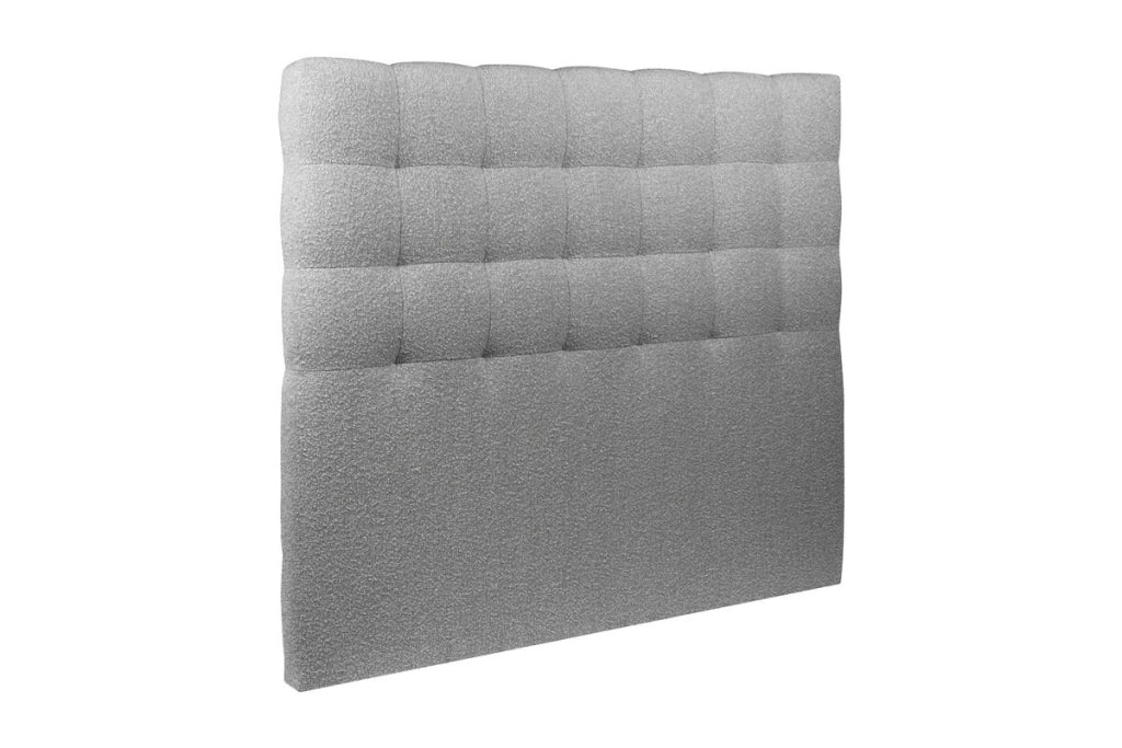 Testiera in tessuto bouclé grigio imbottita L180 cm