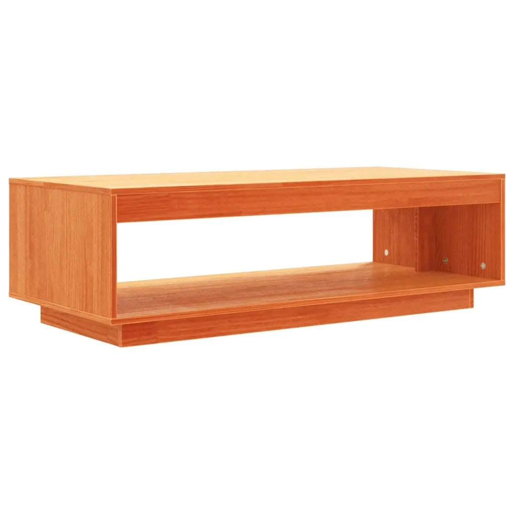 Tavolino da Salotto-Tavolino da soggiorno-Tavolo Marrone Cera 110x50x33,5cm Massello di Pino