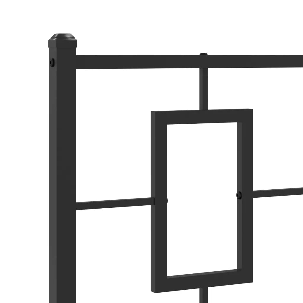 Giroletto con Testiera-Struttura Letto con testiera in Metallo Nero 90x190 cm 665072
