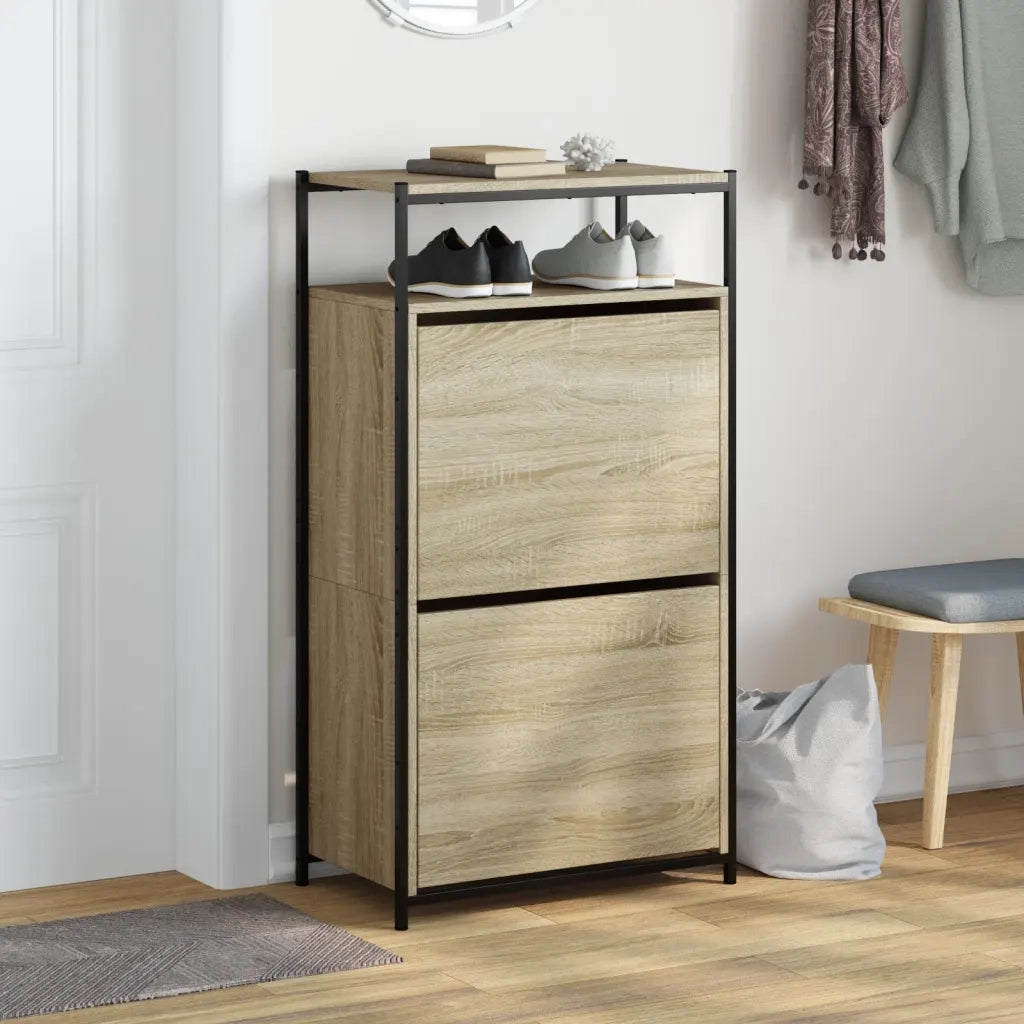 Scarpiera Rovere Sonoma 60x34x112 cm in Legno Multistrato 840030