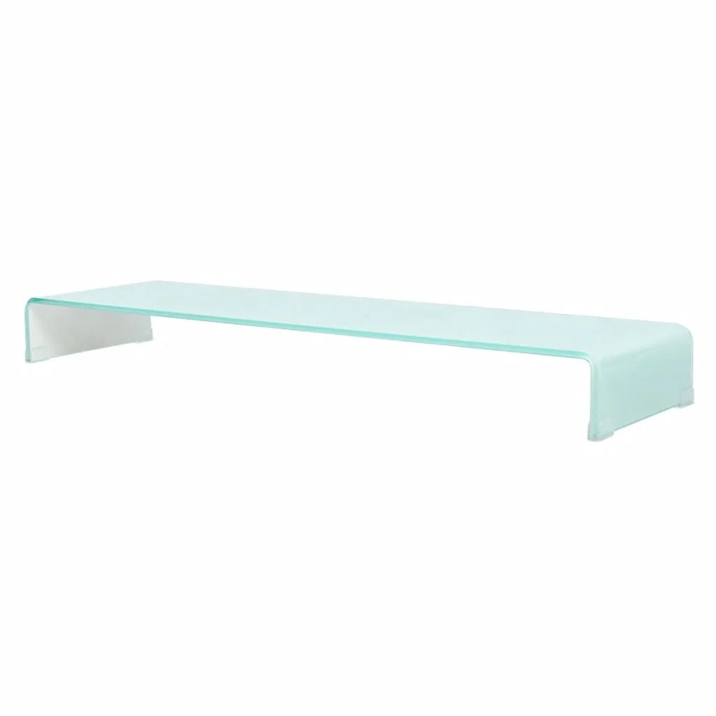 Pratico supporto TV/buffet/supporto per monitor di design per TV in vetro bianco da 120 cm 2502225