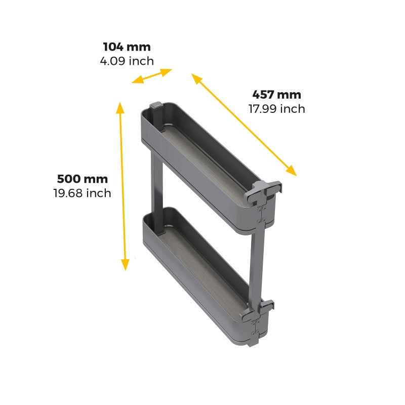 Carrello estraibile Supra con fissaggio inferiore con chiusura softt, modulo 400mm, Acciaio, Cromato